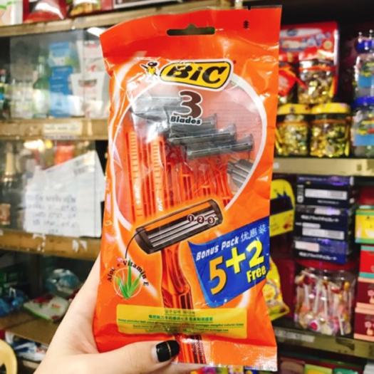 Dao Cạo Râu Tiện Lợi BIC 3 Lưỡi Chính Hãng | Siêu Bén | Có Bôi Trơn (set 5 và 7 cái)
