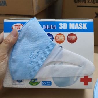 Hộp 50 chiếc khẩu trang 3D mask màu xanh biển
