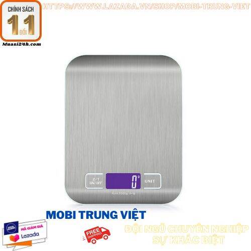 Cân điện tử nhà bếp mini tiểu ly để bàn, nhà bếp, mặt inox - nguyên khối inox - hàng cao cấp