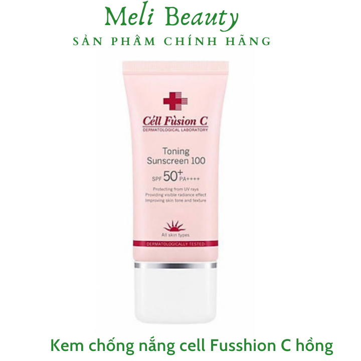Kem chống nắng Cell Fusion C màu hồng cho mọi loại da chỉ số chống nắng SPF50+ dung tích 50ml