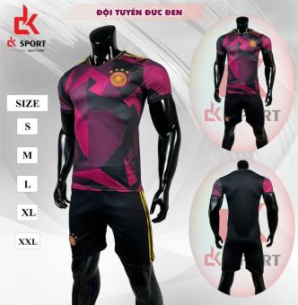 Bộ quần áo đá banh Đức đen mới (đen đỏ DK)