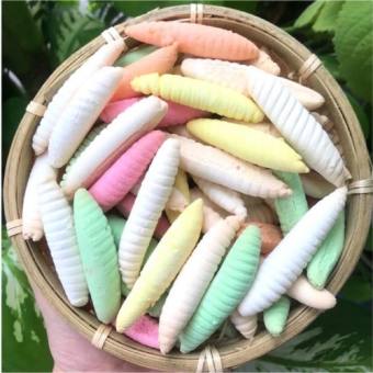 Túi 100g bánh men hình đuông dừa mix nhiều màu nhiều vị