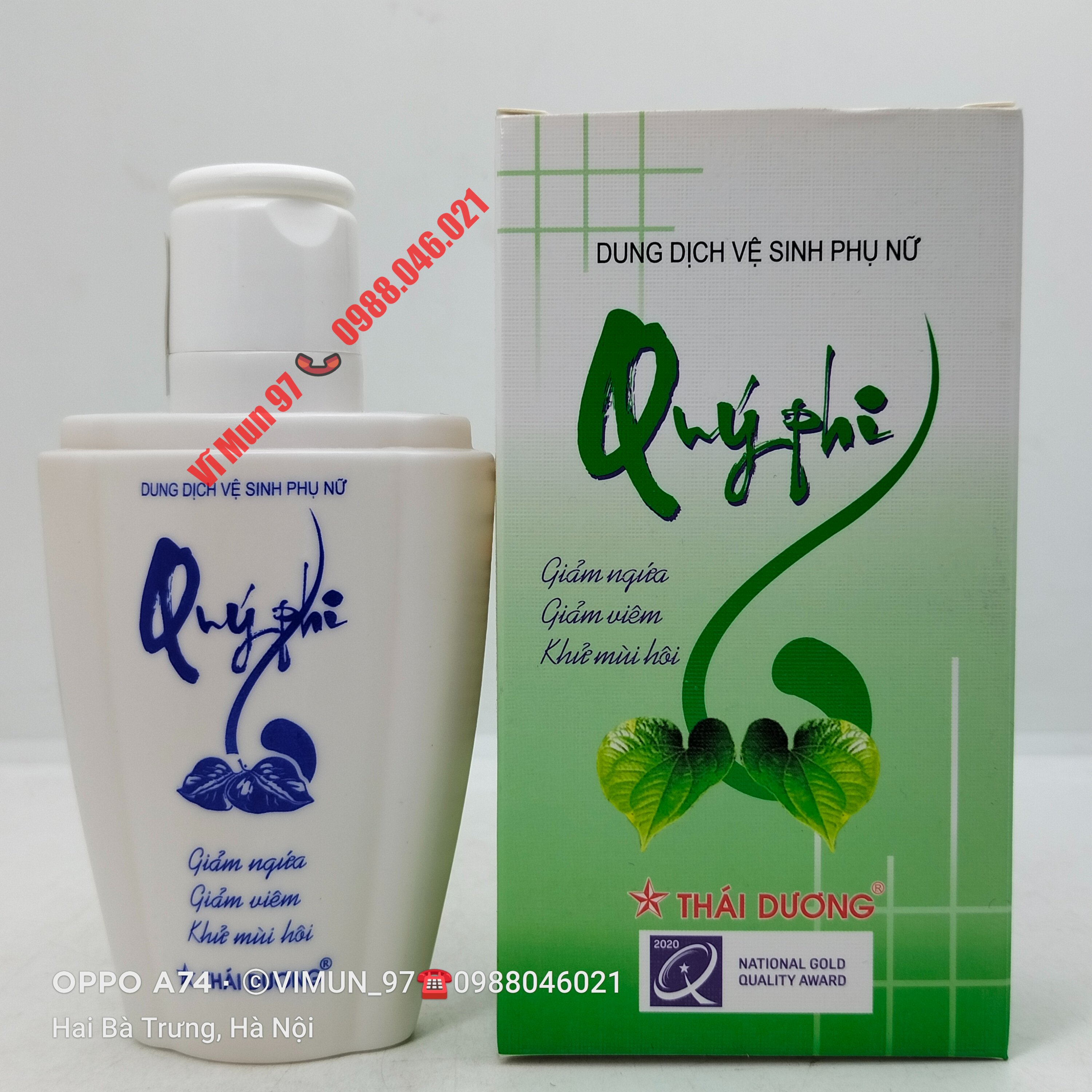 Dung dịch vệ sinh phụ nữ Quý Phi Xanh chai 120ml