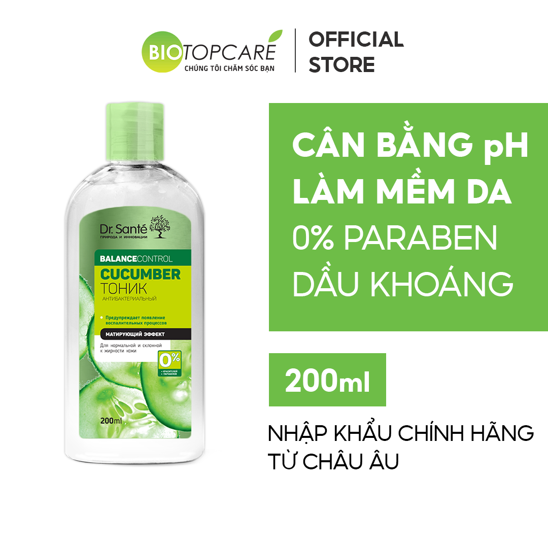 Nước cân bằng kháng khuẩn Dr. Sante Cucumber Balance Control 200ml