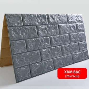 combo 10 Miếng xốp dán tường 3d cách âm, cách nhiệt khổ 70 x 77 cm (màu xám ,ghi)