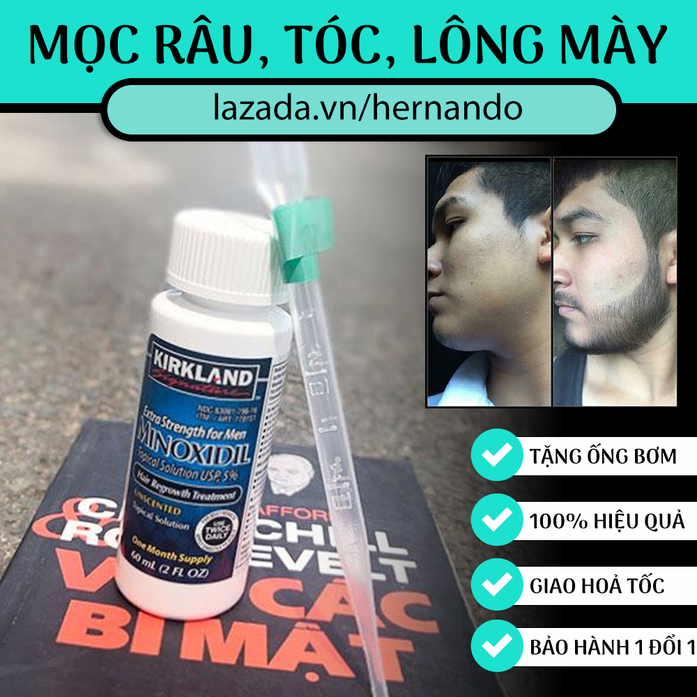 Kirkland Minoxidil dung dịch giúp mọc râu và tóc Kirkland Minoxidil 5% dành cho nam hiệu quá nhất hiện nay. Dung dịch hỗ trợ mọc tóc Minoxidil 5% Kirkland