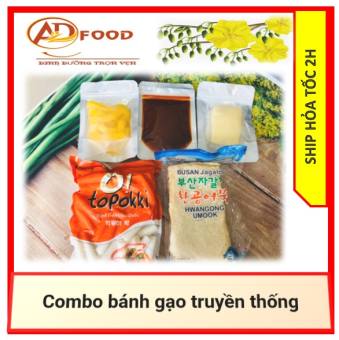 Combo bánh gạo cay kiểu mới nhất ( 500g bánh gạo, sôt, Chả cả 450g, Phô mai, củ cải vàng)