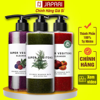Sữa Rửa Mặt Rau Củ Thải Độc Hàn Quốc CHÍNH HÃNG Super Vegitoks Cleanser 300ml - Srm Rau Củ Quả Sửa Rửa Mặt Dưỡng Ẩm Trắng Da -Srm Sửa Rửa Mặt Cho Da Dầu Mụn Khô Nhạy Cảm Da Lão Hoá Japari