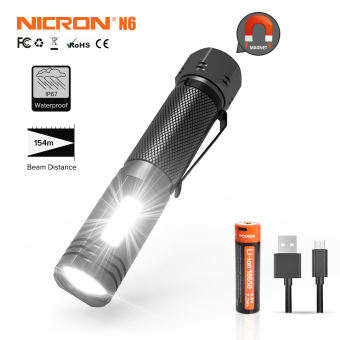 NICRON Đèn Pin LED Đèn Pha/Đèn Pha Hai Bóng Sạc Được N6/WL81 Đèn Pin 1000lm Đèn Pin Nam Châm 18650 Chống Nước IP67 Chiếu Sáng Ngoài Trời N6/WL81