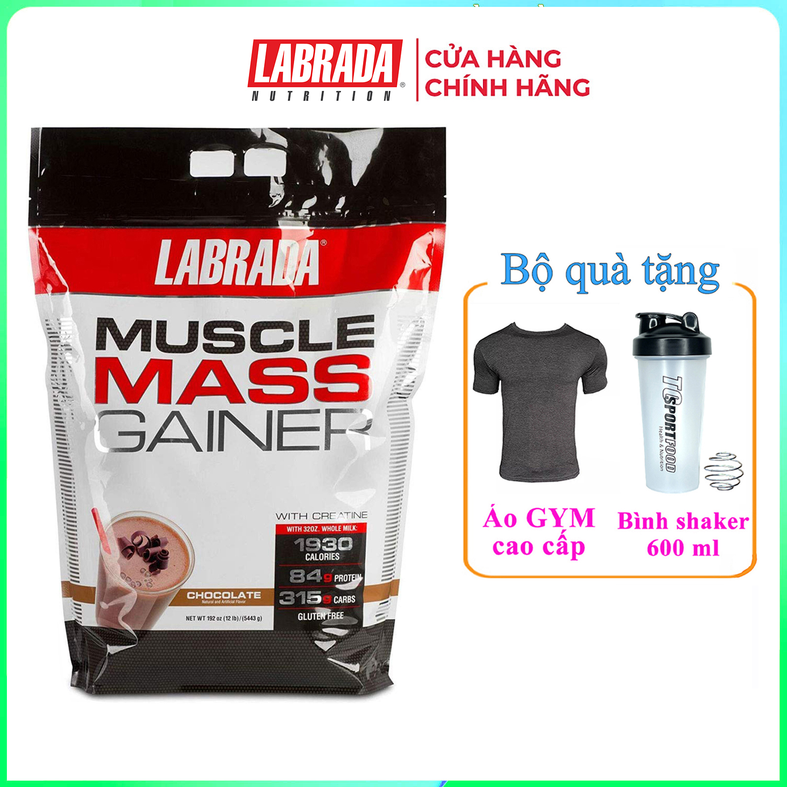 [HCM][FREE ÁO & BÌNH] Sữa tăng cân tăng cơ Muscle Mass Gainer của Labrada hỗ trợ tăng cân tăng cơ nhanh cho người gầy kén ăn khó hấp thu không hấp thụ được thực ăn tự nhiên - thực phẩm chức năng