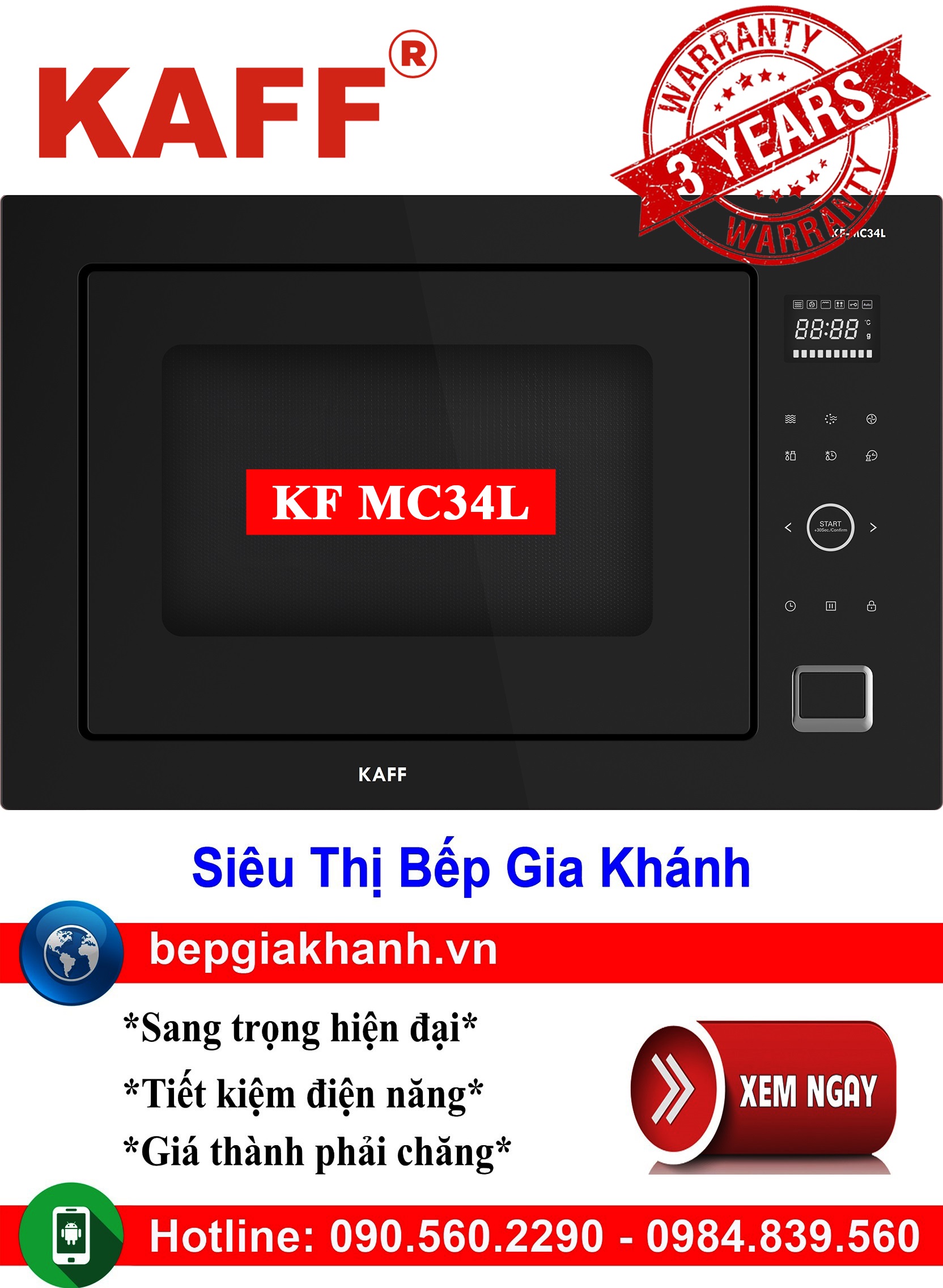 [HCM]Lò vi sóng âm tủ Kaff KF MC34L lò vi sóng lò vi sóng có nướng lò vi sóng mini lò vi sóng sharp lò vi sóng điện mini lò vi sóng aqua lò vi sóng nhỏ