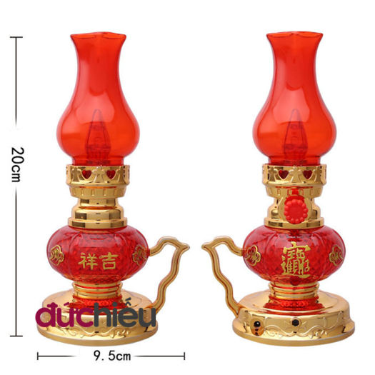 Đèn dầu điện tử dùng pin ( 1 cây ) , đèn thờ cúng trang trí tết , bàn gia tiên - Đức Hiếu Shop