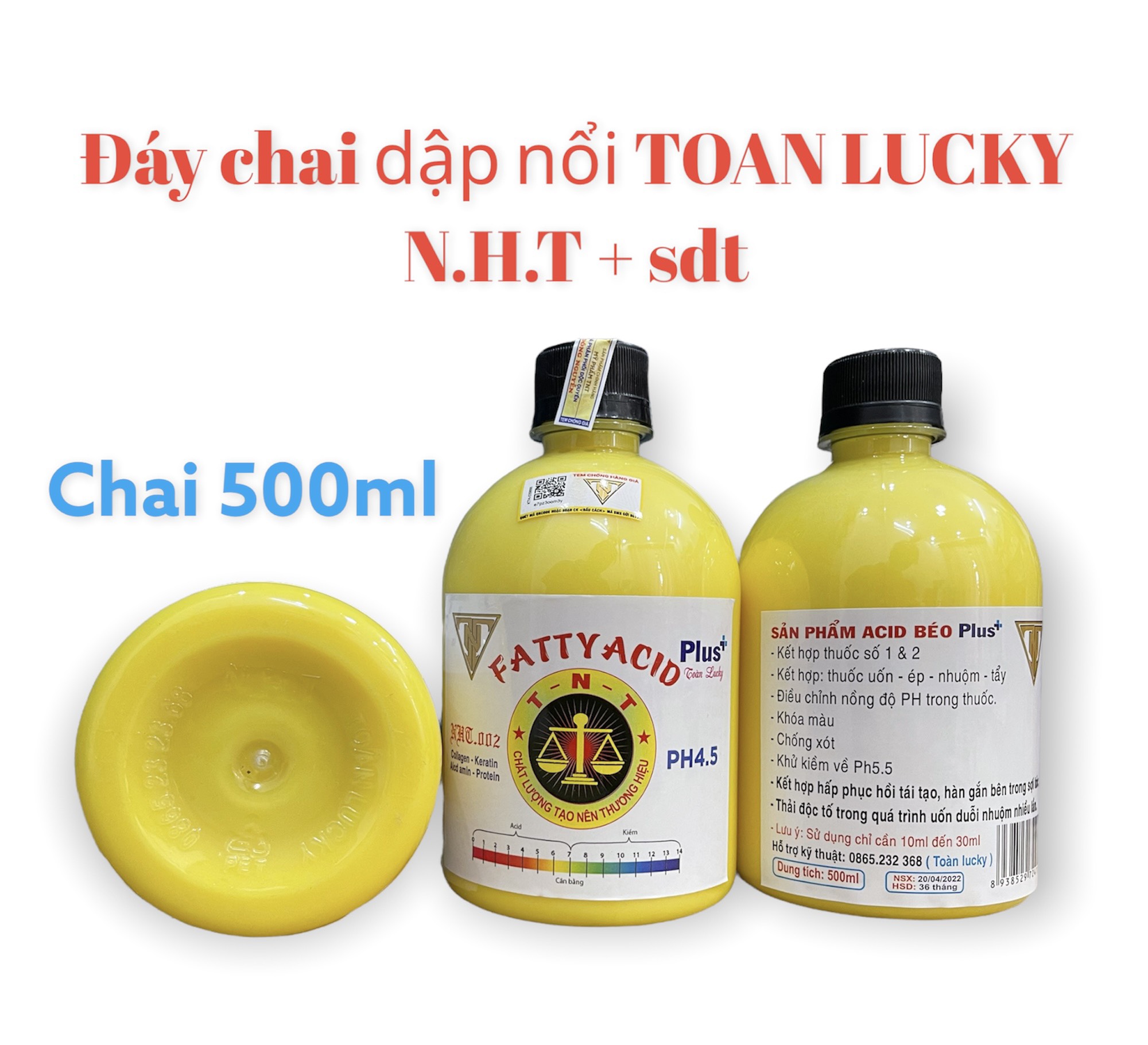 [Chính hãng] Axit béo TNT hỗ trợ uốn duỗi nhuộm của Toàn LUCKY chai 450ml, bóng mềm mượt, giảm độ PH, khử kiềm, khóa màu, chống xót, khử mùi _ homemark