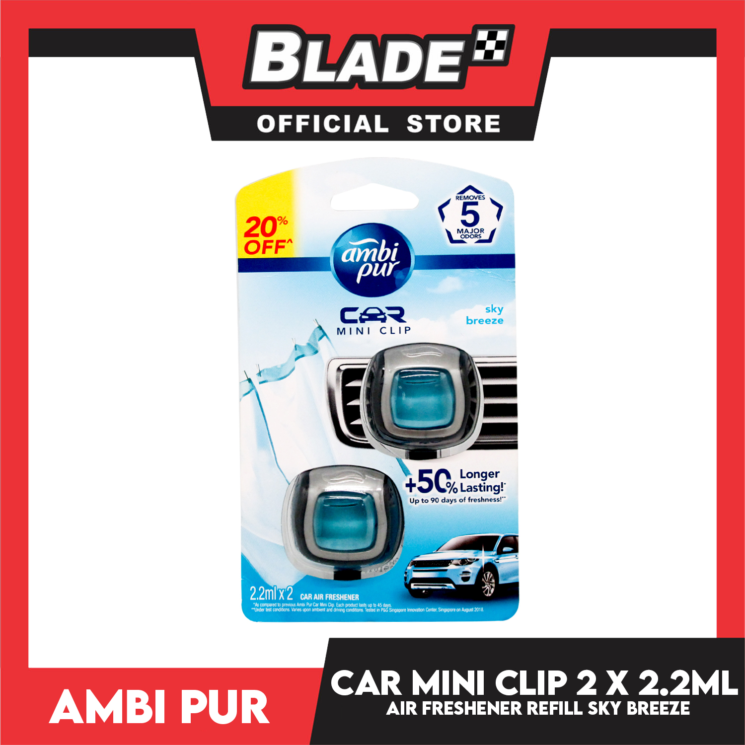 AmbiPur Car Air Freshener Mini Clip 2ml (Downy Scent) –