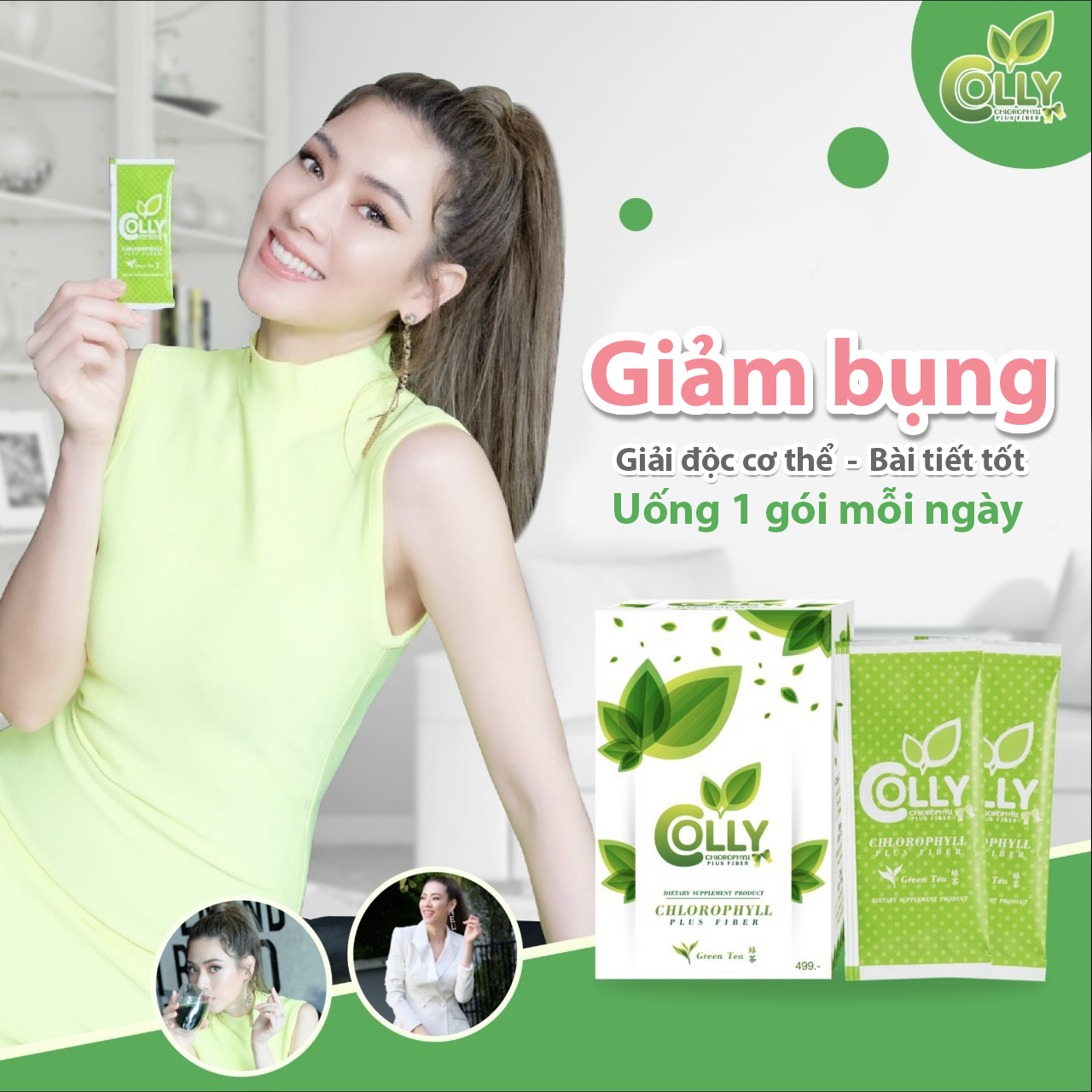 Trà diệp lục detox Colly Chlorophyll