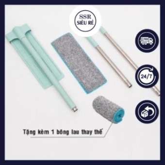 Cây Lau Nhà Ssr Tự Vắt Đầu Xoay 360 Độ - Bộ 2 Giẻ Lau (LA4662)