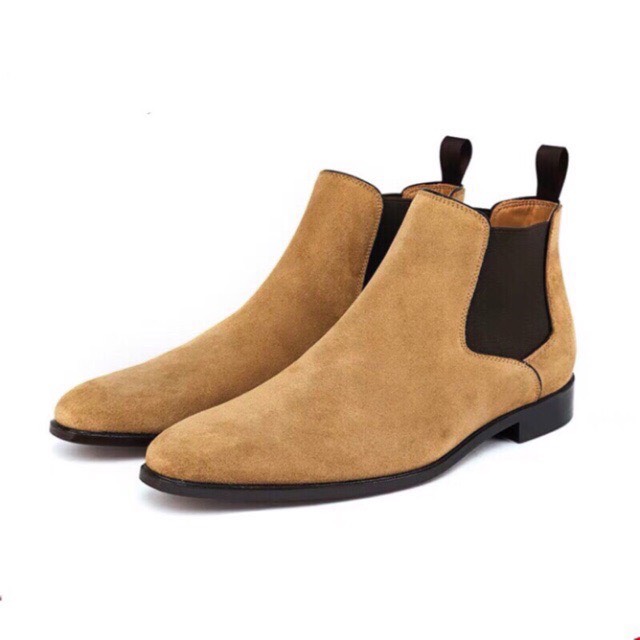 Giày BOOTS nam Cao cổ chelsea bốt Nâu da lộn hothit