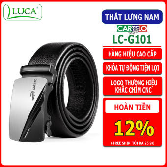 Thắt lưng nam cao câp LUCA-G101 dây lưng nam mềm mại, dây tăng 3 lớp rộng 35mm, dây nịt nam CARTELO
