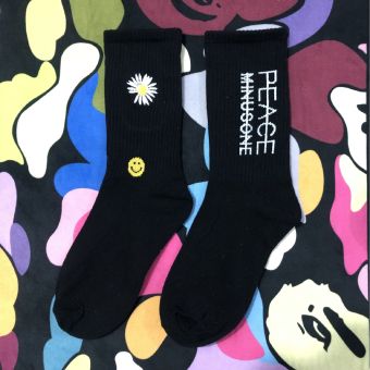 Tất Vớ Af1 Peaceminusone Họa Tiết Hoa Cúc GD Tất Vớ Cổ Cao Chất Liệu Cotton