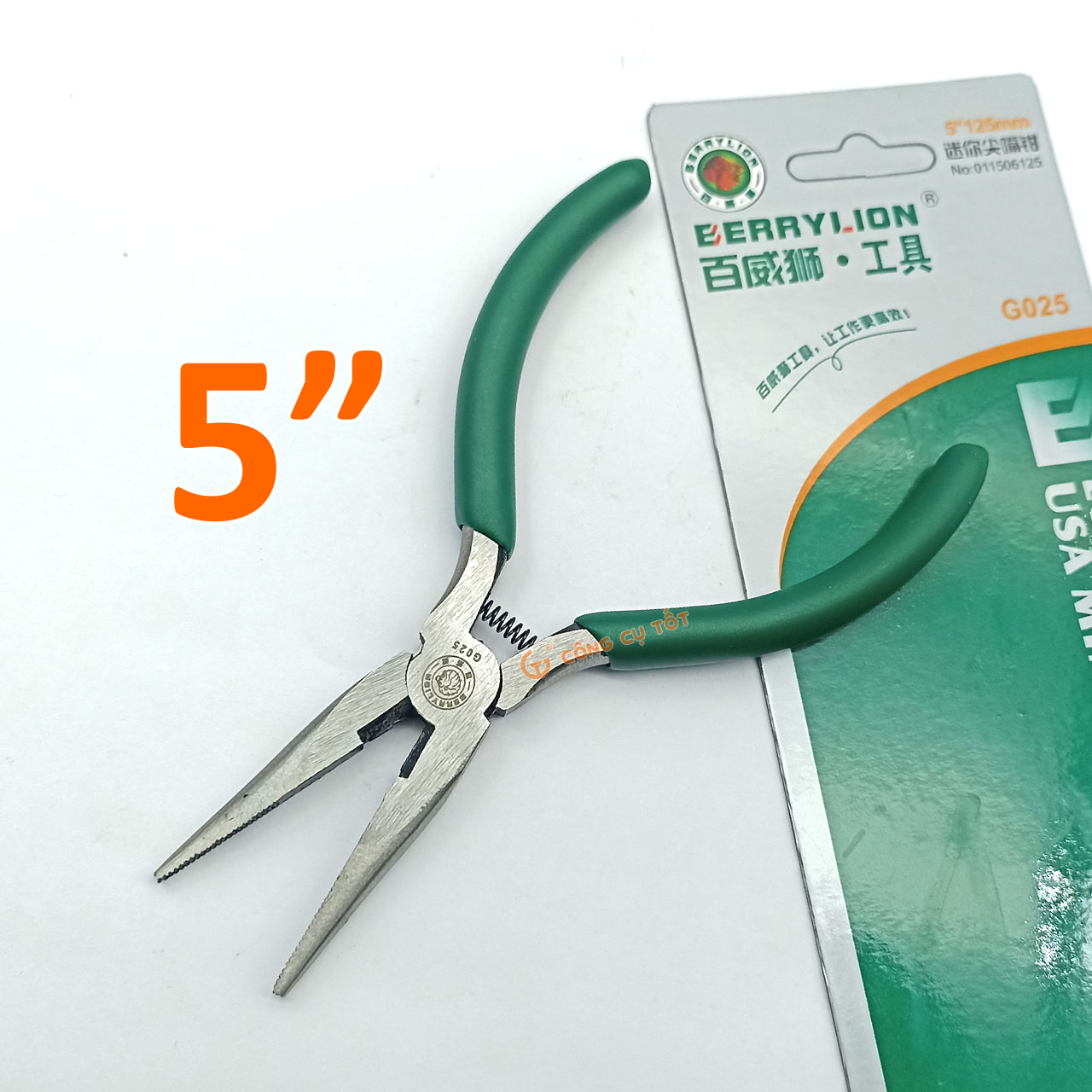Kìm mỏ nhọn mini Berrylion 5inch 125mm