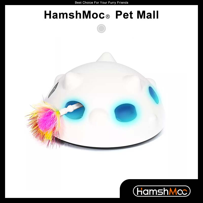 HamshMoc Electric Cat Toy Smart Teasing Pet Stick Feather Toy Automatic Running Spinning LED Interactive Random Moving Toys ราคา 1,123 บาท*ส่งฟรี