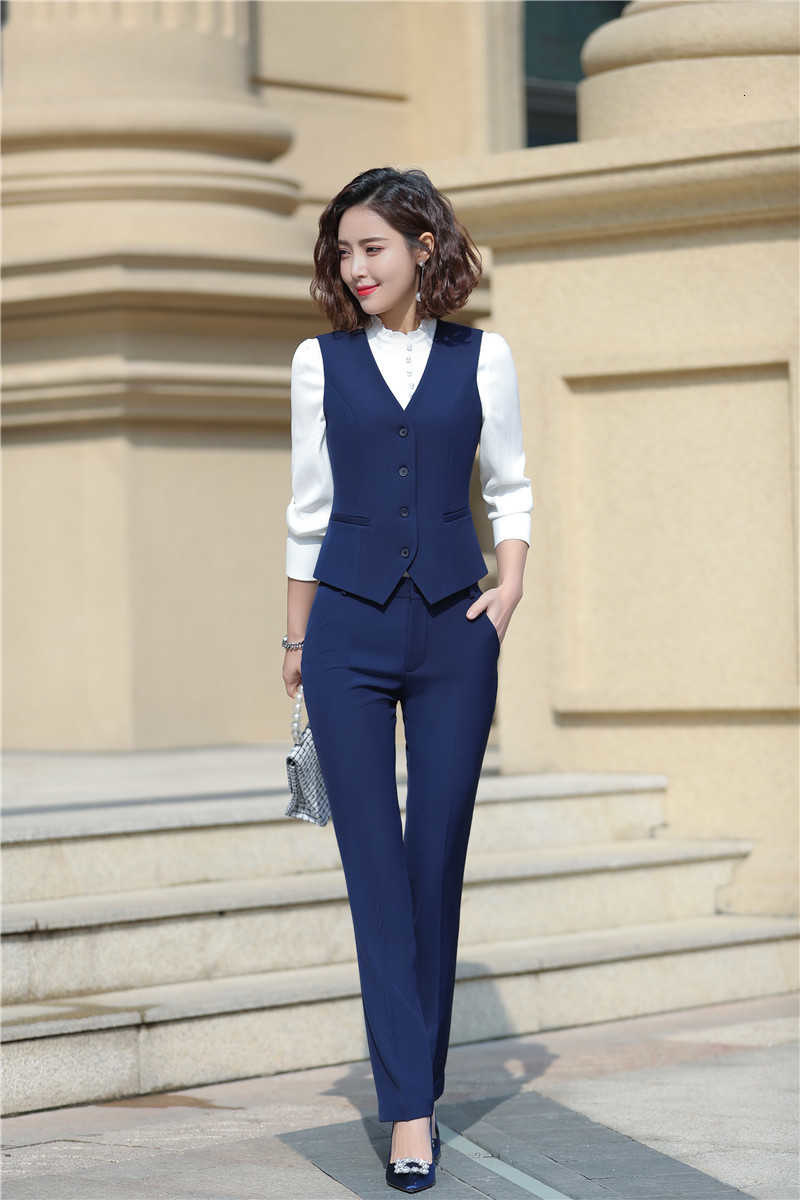 3 Pieces Sets Formal Women Business Suits With Pants and Jackets