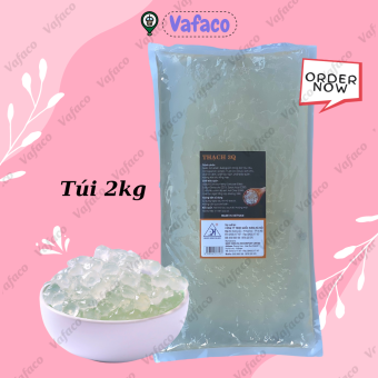 Thạch 3Q Trắng Quốc Hưng Túi 2kg - Hạt trơn dai giòn, sử dụng liền không cần nấu, Topping trà sữa siêu ngon