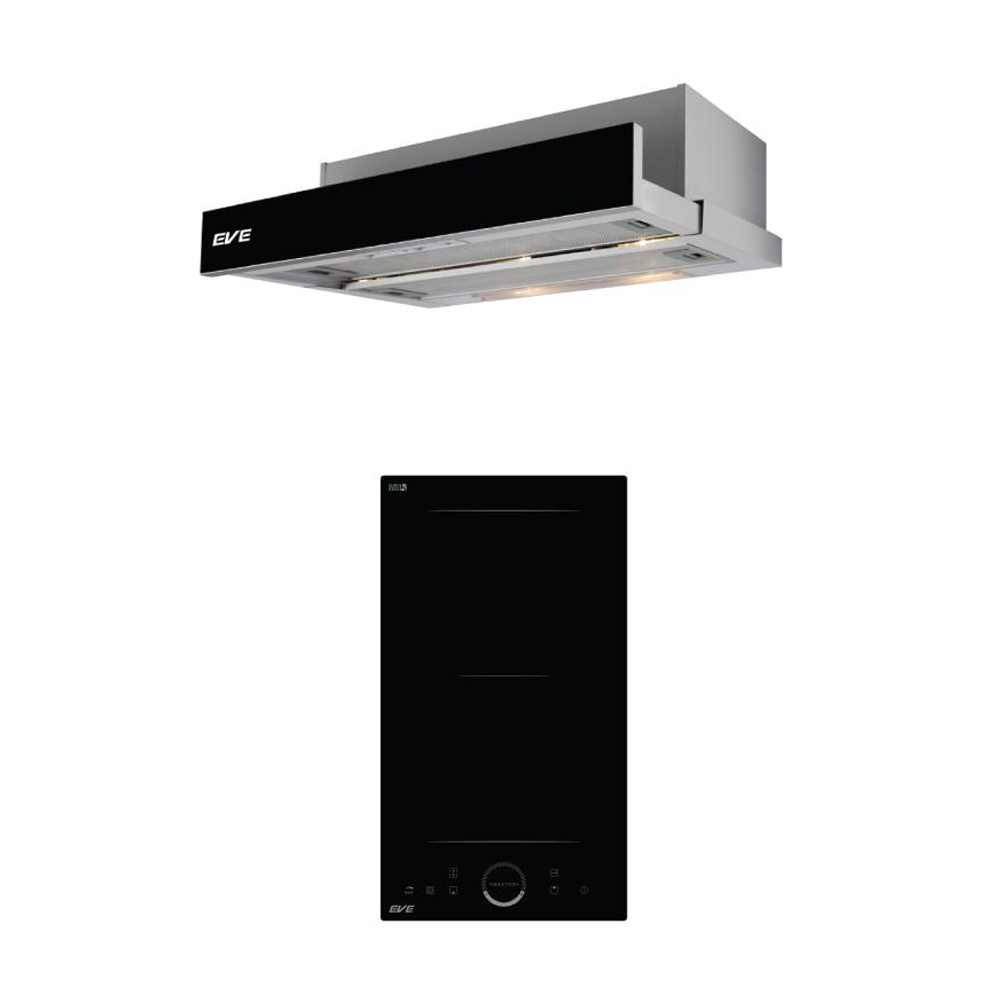 [0% 10 เดือน] (EVE) เตาไฟฟ้า HB30-2INDFZ/TCR + เครื่องดูดควัน HS-BG62C-60 ราคา 16,990 บาท*ส่งฟรี