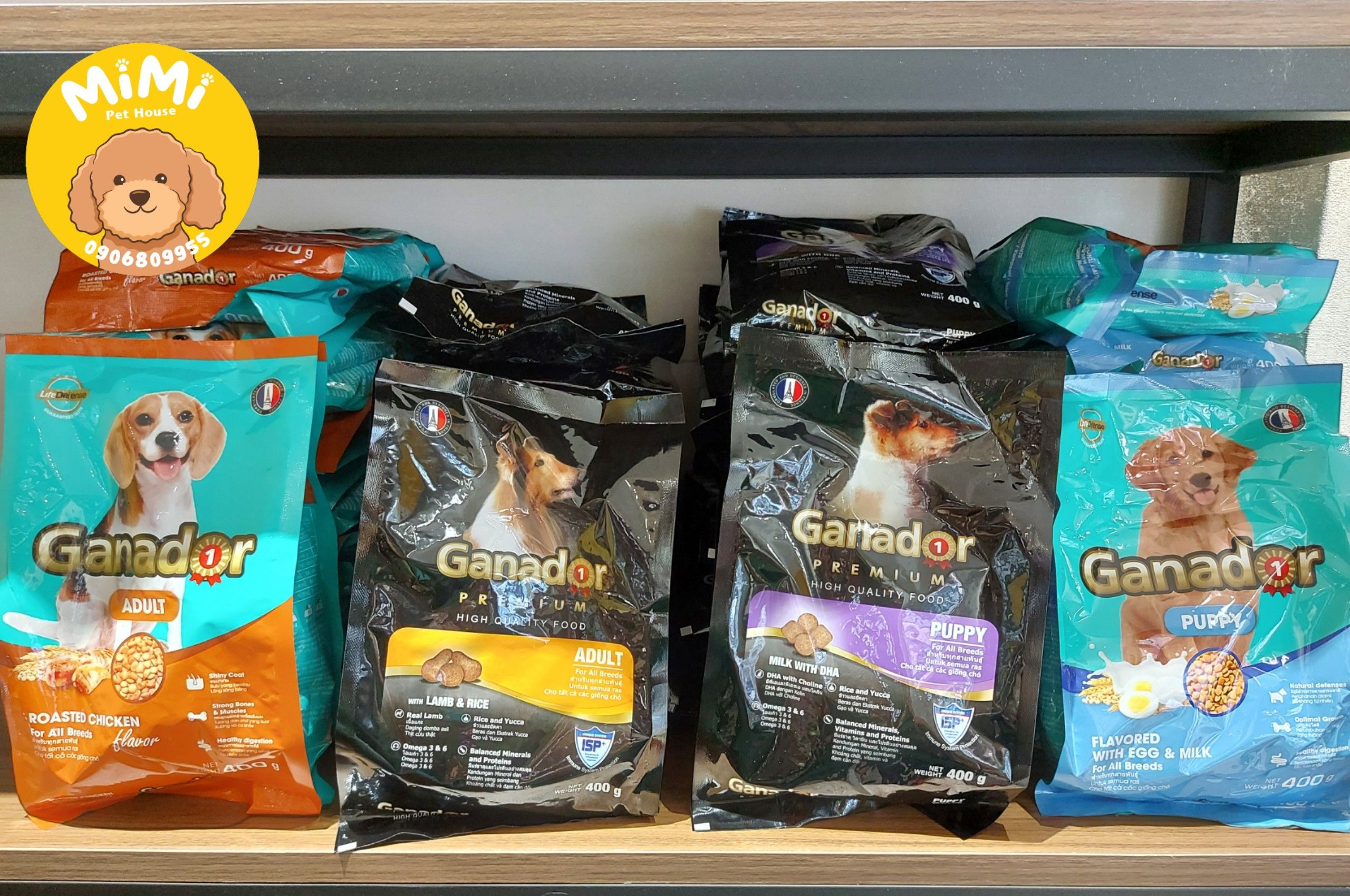Thức ăn hạt cho chó Ganador đủ vị - gói 400 gram
