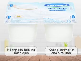 Lốc 4 hộp sữa chua nha đam/dâu/có đường/ít đường/không đường 100g Vinamilk