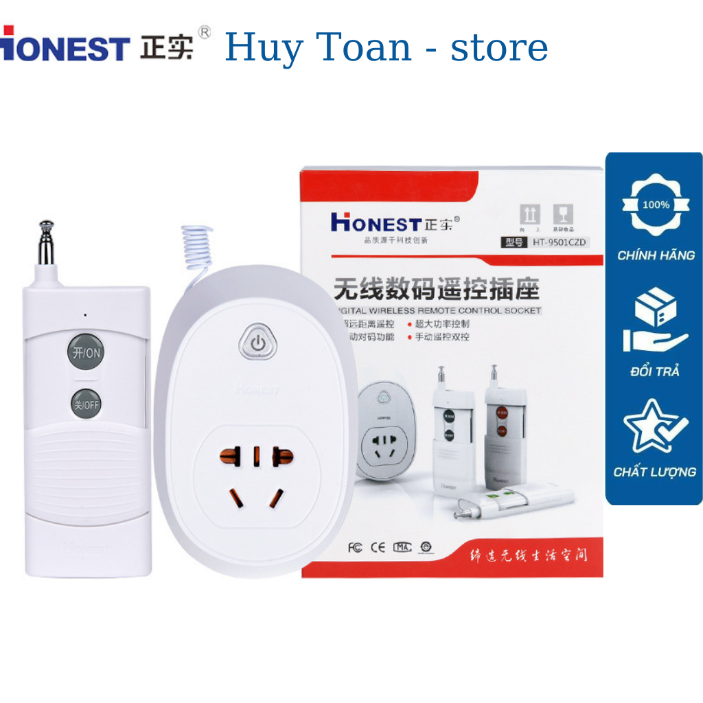 Ổ cắm điều khiển từ xa Honest 1000m công suất lớn  HT-9501CZD phục vụ điều khiển từ xa máy bơm trong nông nghiệp, các thiết bị điện, đơn giản dễ sử dụng