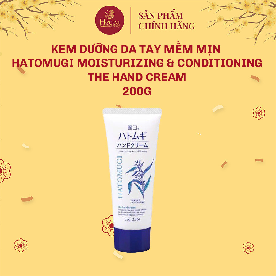 Kem dưỡng da tay mềm mịn Hatomugi Moisturizing & Conditioning The Hand Cream 65g - Hecca