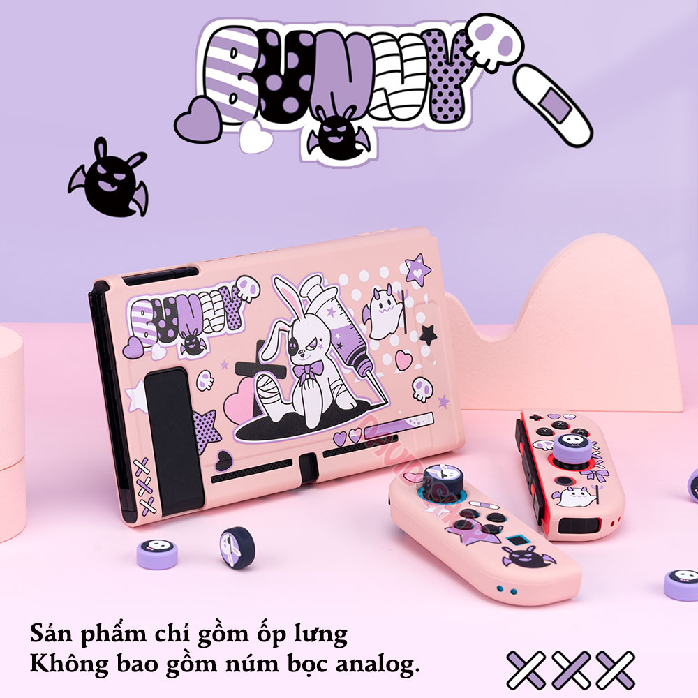 Ốp lưng + case Joy-Con chủ đề Thỏ Bunny dẻo cao cấp hãng Geekshare cho Nintendo Switch