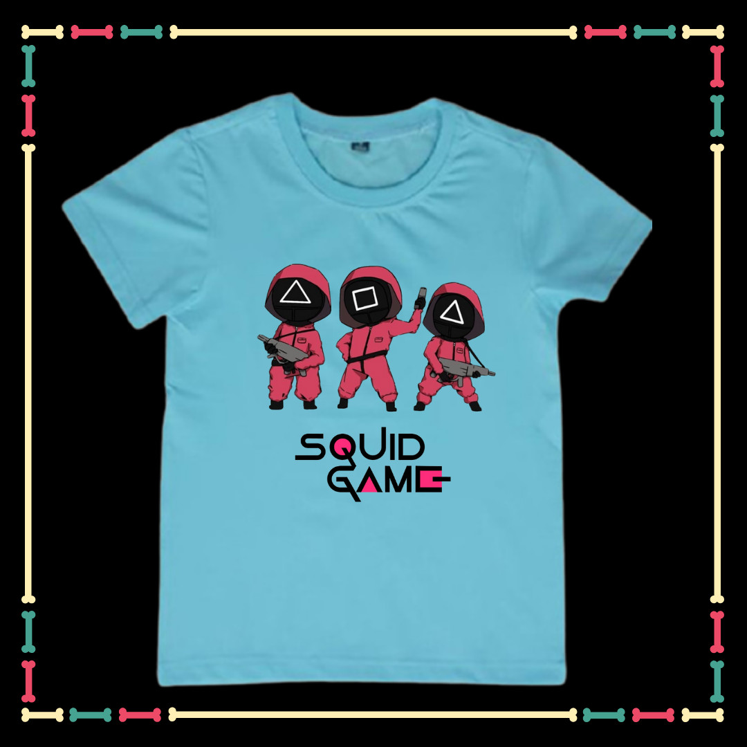 Áo thun cho trẻ em mẫu áo Squid Game Trò Chơi Con Mực