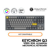 Keychron Q3 RGB Aluminum Mechanical Keyboard with Knob (Silver Grey)
