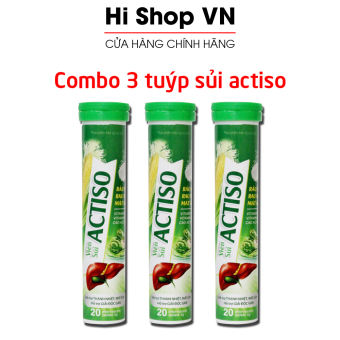 Combo 3 tuýp sủi Actiso Râu ngô Rau má mát gan bổ sung vitamin PP, B, C giải độc gan, bổ gan - Tuýp 20 viên