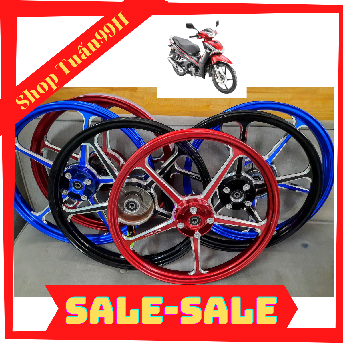 Mâm CNC Kingdrag dành cho Wave Blade, RSX110, WS110, Future 125 thắng đĩa