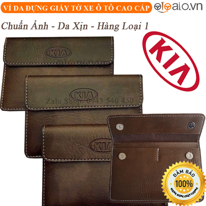 Ví da đựng giấy tờ xe ô tô kia - otoalo