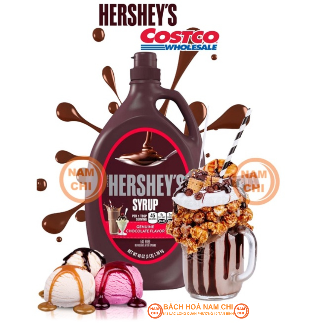 Sốt Socola Siro Hershey s Syrup Chocolate Hàng Mỹ Chai Siêu To Khổng Lồ