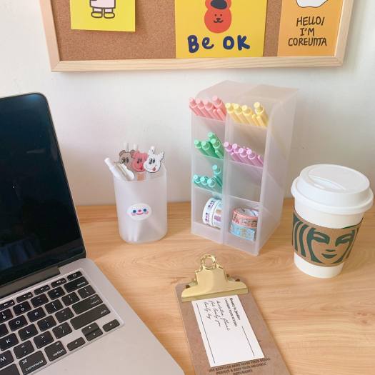 Kệ đựng bút BeBel kệ để bút basic BW hộp đựng bút để bàn nhiều ngăn Muji văn phòng phẩm