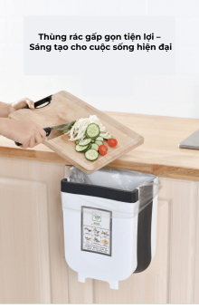 Thùng Rác Treo Tủ Bếp TÀI PHÁT Treo Cạnh Tủ Bếp Size To, Thùng Rác Gấp Gọn Sạch Sẽ Tiện Lợi.