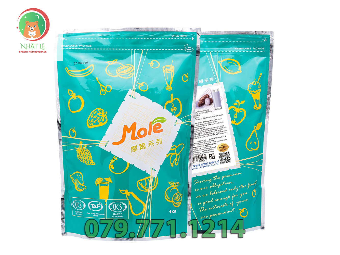 Bột pha trà sữa Khoai Môn Mole Maulin túi zip 1kg
