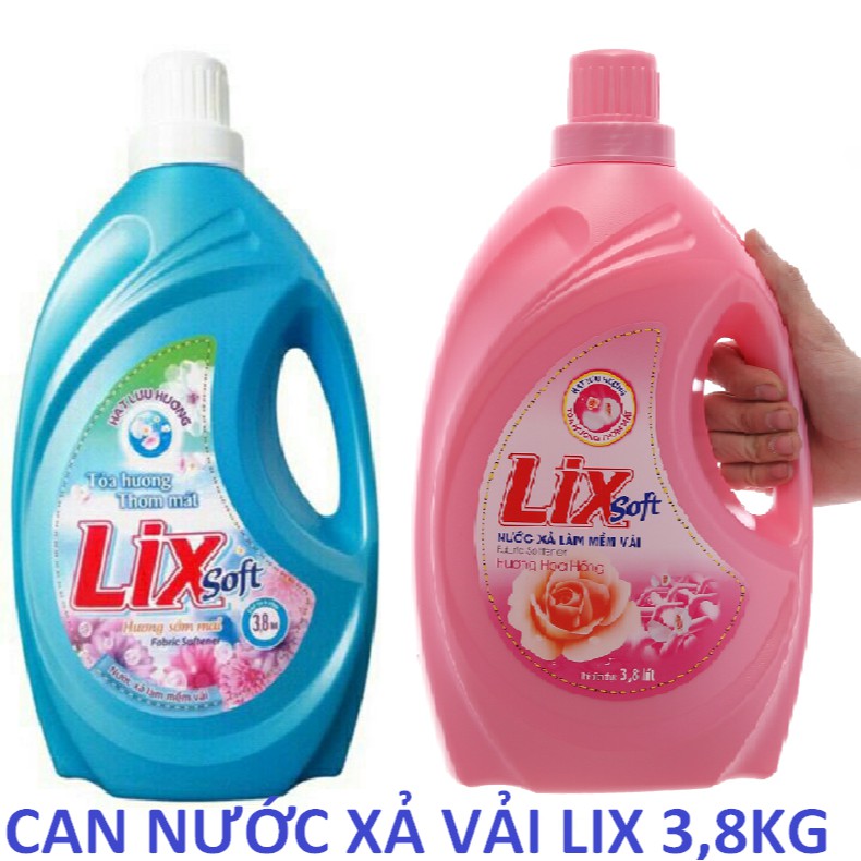 Hcm - nước xả vải lix soft 3.8kg hương sớm mai/hoa hồng