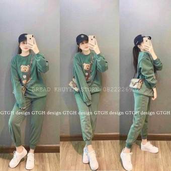 Bộ thu đông nữ chất vải nỉ bông, set đồ thu đông nữ mặc nhà