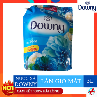 Nước Xả Vải DOWNY Làn Gió Mát Túi 3L- LOILEOSHOP BC74- Đánh bật mùi hôi, hương thơm sảng khoái mát mẻ