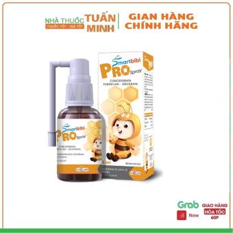 Xịt họng Smartbibi Pro Spray Hỗ trợ tăng sức đề kháng, hỗ trợ tăng cường sức khỏe đường hô hấp trên