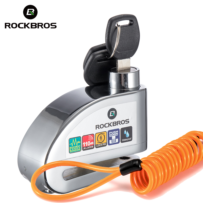 ROCKBROS khoá đĩa cho mô tô khóa báo động chống trộm 110dB không thấm nước Khóa xe đạp hợp kim thép 6mm Xe đạp điện MTB xe đạp đường trường Khóa dây cáp