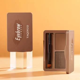 GUAIP Cô gái Bột kẻ chân mày Lâu trôi Màu kép Dụng cụ trang điểm Bảng màu kẻ lông mày Bột kẻ lông mày Phấn tạo nếp chân mày Phấn phủ lông mày