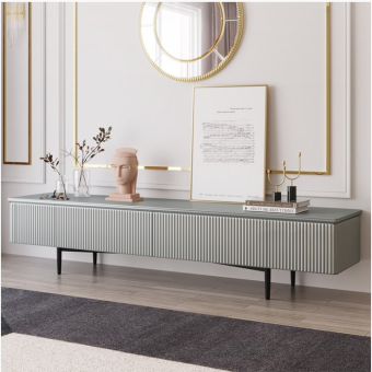 Kệ tivi cao cấp,mặt kính cường lực, có 2 ngăn kéo, mặt cánh soi CNC, sơn Inchem - EL-TV15 - Nội thất Elegant