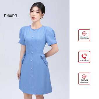 Đầm công sở NEM Fashion tay ngắn D40272